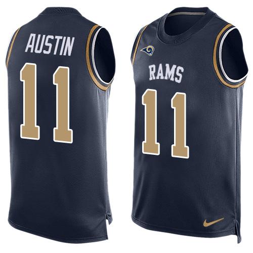 Nike Rams #11 Tavon Austin Navy Blue Team Color Men's Stitched NFL Limited Tank Top Jersey - Click Image to Close